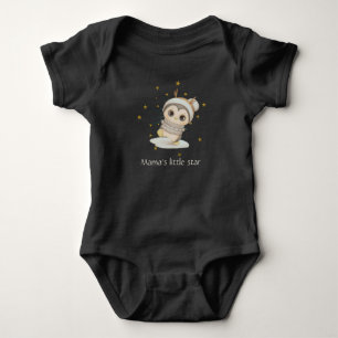 Winter Boho Penguin With Stars And Text Baby Bodys Bodysuit