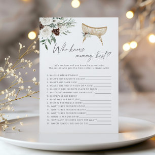 Winter Boho Who knows mummy best baby shower game