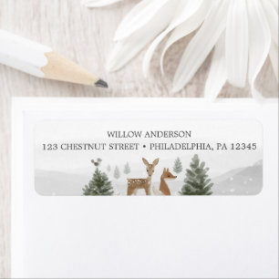 Winter Boho Woodland Baby Shower Return Address