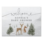 Winter Boho Woodland Baby Shower Yard Sign