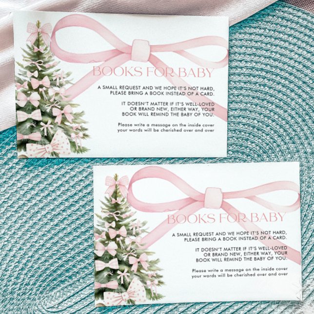Winter Books for Baby Card Pink Bow (Creator Uploaded)