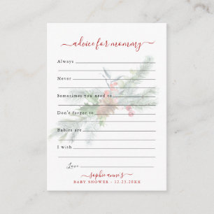 Winter Botanical Advice for Mummy Baby Shower Enclosure Card