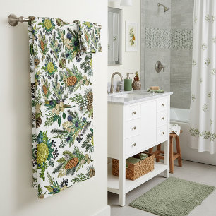 winter botanical bath towel set