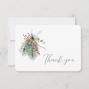 Winter Botanical Bouquet Thank You Card
