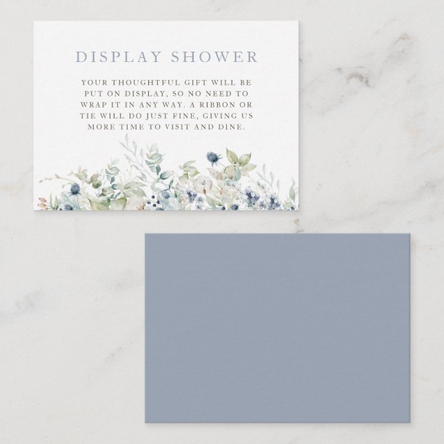 Winter Botanical Bridal Shower Enclosure Card (Front/Back)