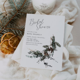 Winter Botanical Bridal Shower Invitation
