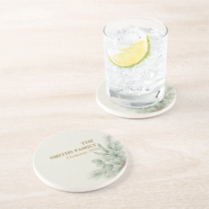 Winter Botanical Family Name Eucalyptus Sage Coaster