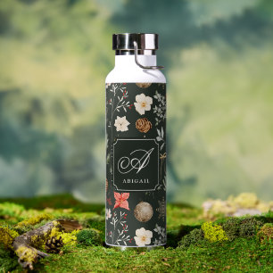 Winter Botanical Festive Christmas Water Bottle