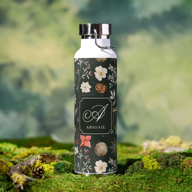 Winter Botanical Festive Christmas Water Bottle (Outdoor (Rotated))