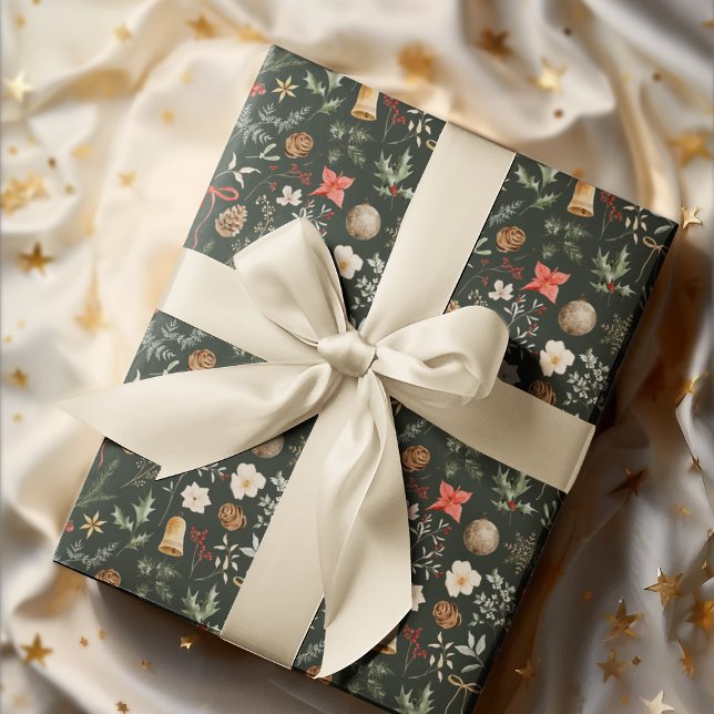 Winter Botanical Festive Christmas Wrapping Paper (Creator Uploaded)