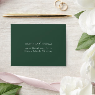 Winter Botanical Floral Wedding RSVP  Envelope