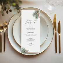 Winter Botanical Minimal Elegant Menu