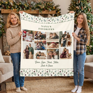 Winter Botanical Neutral Nanas Favourites Photo Fleece Blanket