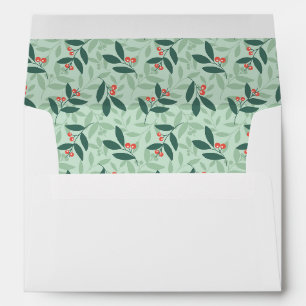 Winter botanical pattern - Christmas holly Envelope