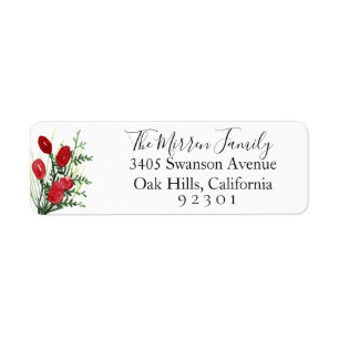 Winter Botanical Return Address Label