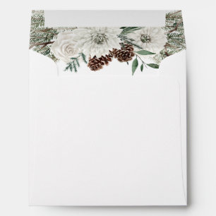 Winter Botanical Watercolor Greenery Bridal Shower Envelope