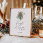 Winter Botanical Wedding Cards & Gifts Poster<br><div class="desc">Celebrate in style with this minimalist rustic winter foliage wedding "Cards & Gifts" sign featuring a watercolor floral arrangement of pine leaves,  red berries and eucalyptus greenery. With elegant handwriting calligraphy.</div>
