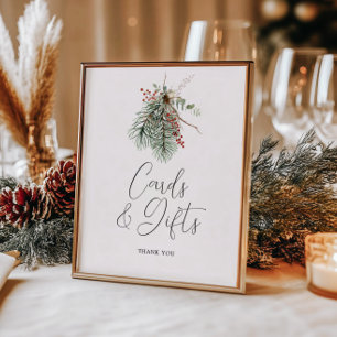 Winter Botanical Wedding Cards & Gifts Poster