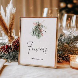 Winter Botanical Wedding Favours Poster