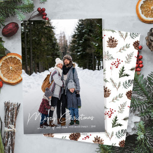 Winter Botanicals Christmas Family Photo Holiday Card