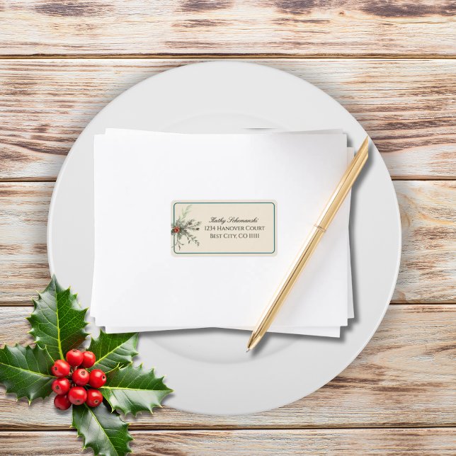 Winter Botanicals Christmas Party Foliage Address Label (Creator Uploaded)