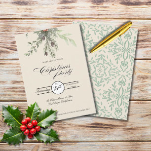Winter Botanicals Christmas Party Foliage Party Invitation
