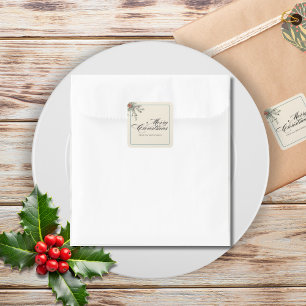 Winter Botanicals Christmas Party Foliage Square Sticker
