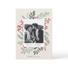 Winter Botanicals Christmas Photo Beige