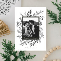 Winter Botanicals Christmas Photo Black and White