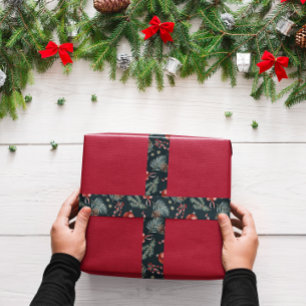 Winter Botanicals Coquette Bow Christmas Grosgrain Ribbon
