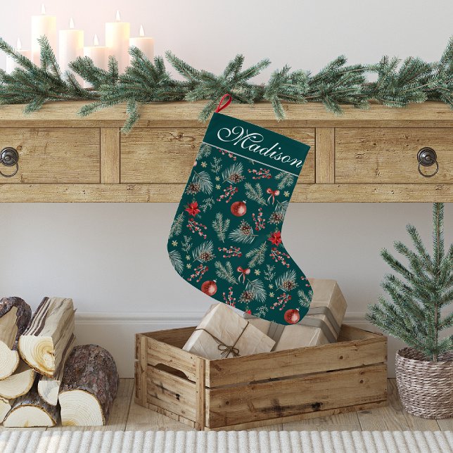 Winter Botanicals Coquette Bow | Personalised  Large Christmas Stocking (Creator Uploaded)