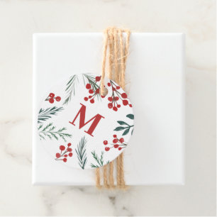 Winter Botanicals Elegant Holiday Christmas Favour Tags
