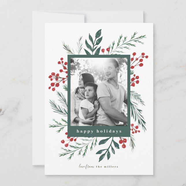 Winter Botanicals Elegant Holiday Christmas Photo (Front)