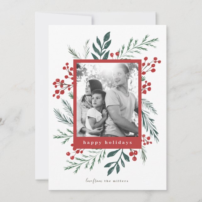 Winter Botanicals Elegant Holiday Christmas Photo (Front)