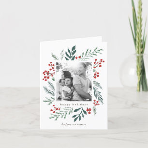 Winter Botanicals Elegant Holiday Christmas Photo Note Card