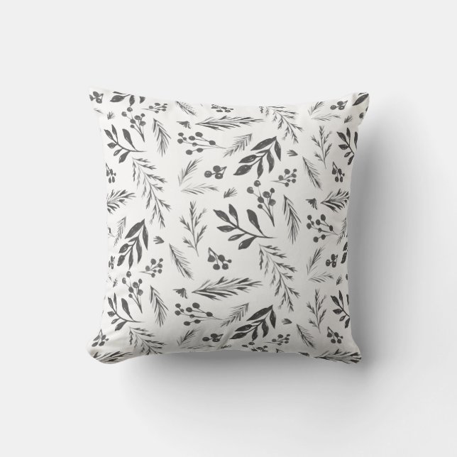 Winter Botanicals Elegant Holiday  Cushion (Front)
