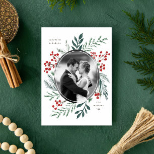Winter Botanicals Elegant Married Holiday Photo