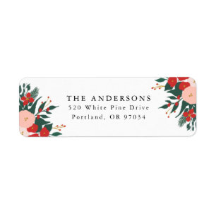 Winter Botanicals   Holiday Return Address Labels