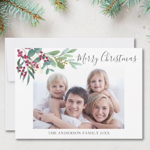 Winter Botanicals Photo Christmas Holiday Card