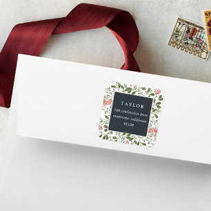 Winter Bouquet   Holiday Return Address Square Sticker