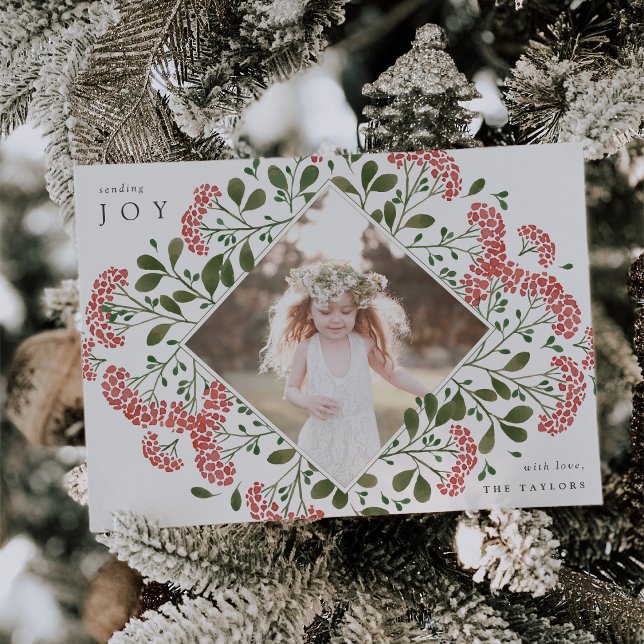 Winter Bouquet | Watercolor Botanical Photo Holiday Card (Creator Uploaded)