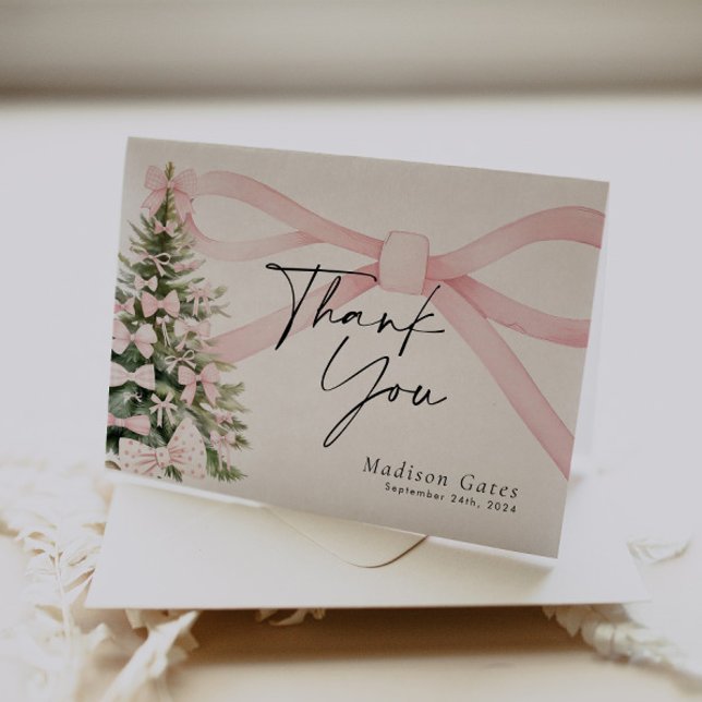 Winter Bow Thank You Card  (Creator Uploaded)