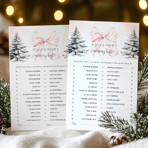 Winter Bow Who Knows Mummy Best Baby Shower Game