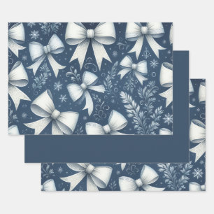 Winter Bows Wrapping Paper Sheet