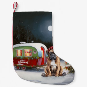Winter Boxer Caravan Christmas Adventure Small Christmas Stocking