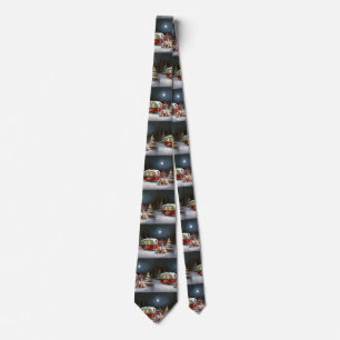 Winter Boxer Caravan Christmas Adventure Tie