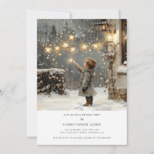 Winter Boy 1st Birthday Invitation