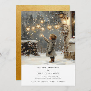 Winter Boy 1st Birthday  Invitation