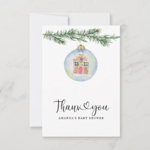 Winter branch - baby shower thank you  card
