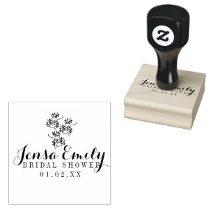 Winter Branch Logo Bridal Shower Favour Rubber Stamp